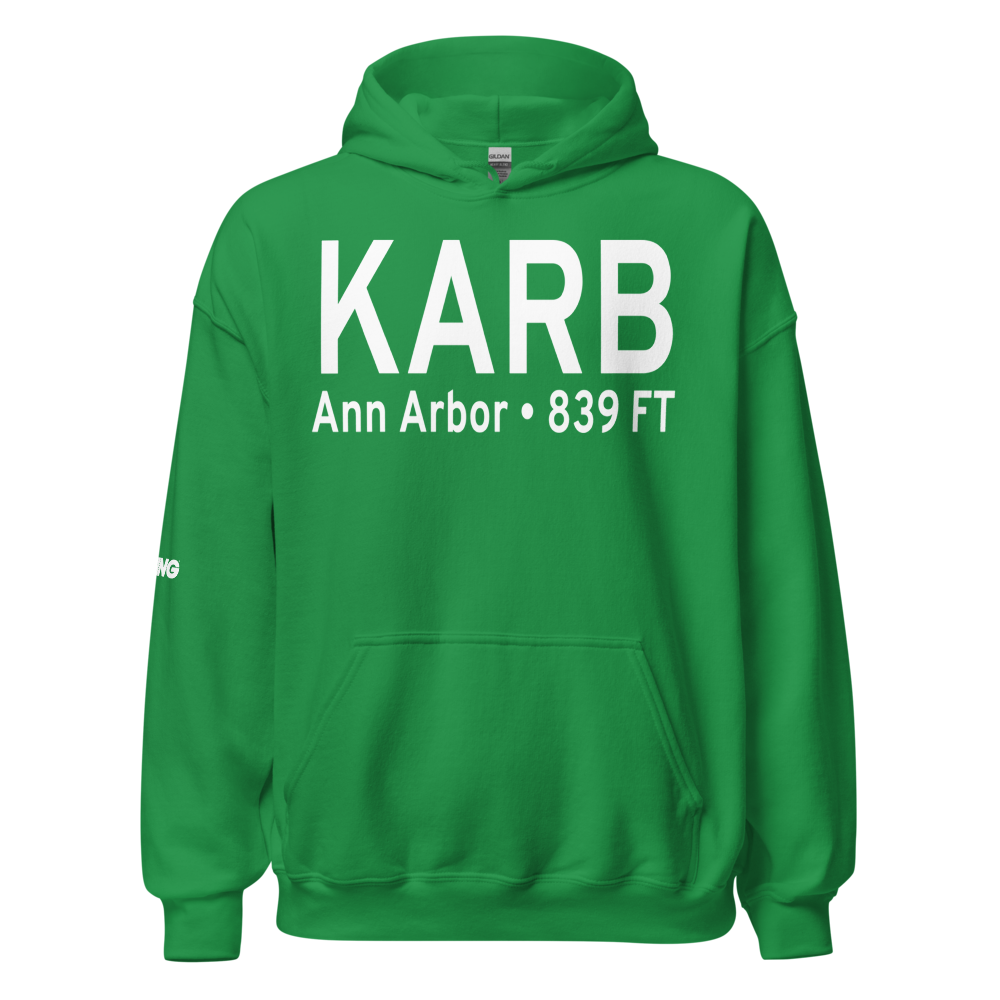Ann Arbor Municipal Airport (KARB) ICAO Hoodie Sweatshirt 