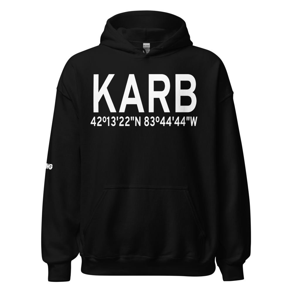 Ann Arbor Municipal Airport (KARB) ICAO Hoodie Sweatshirt 