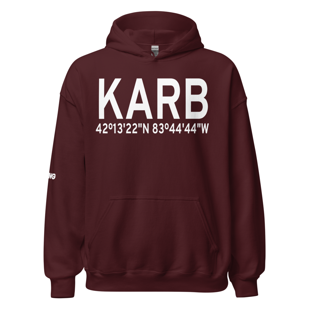 Ann Arbor Municipal Airport (KARB) ICAO Hoodie Sweatshirt 