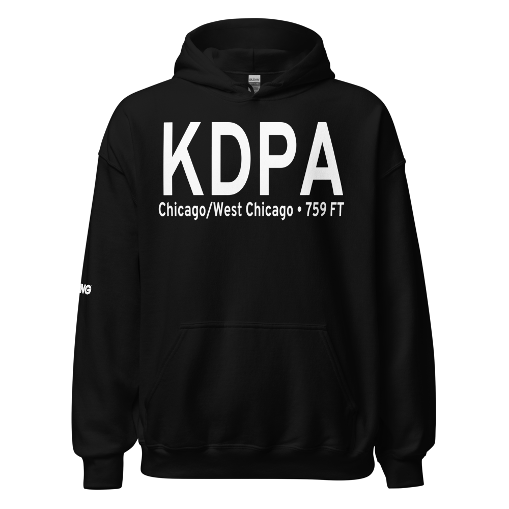 Dupage Airport (KDPA) ICAO Hoodie Sweatshirt 