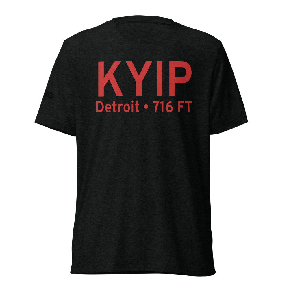 Willow Run Airport (KYIP) ICAO Tri-blend T-Shirt 
