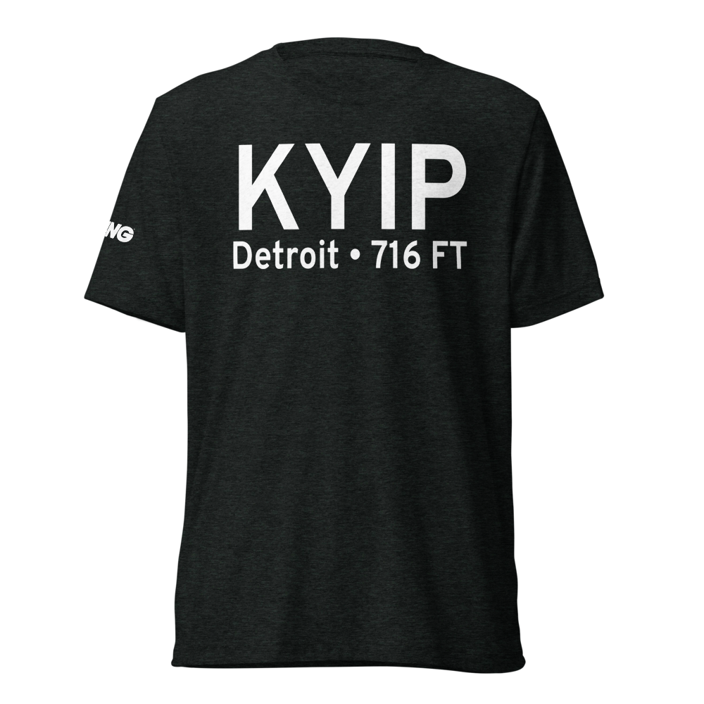Willow Run Airport (KYIP) ICAO Tri-blend T-Shirt 