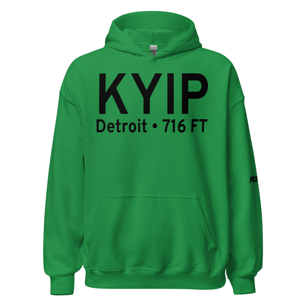 Willow Run Airport (KYIP) ICAO Hoodie Sweatshirt 