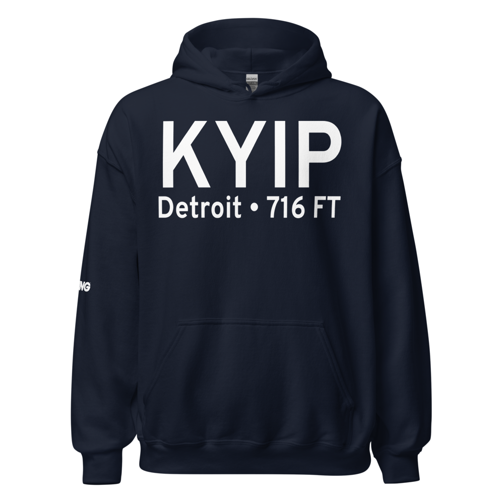 Willow Run Airport (KYIP) ICAO Hoodie Sweatshirt 