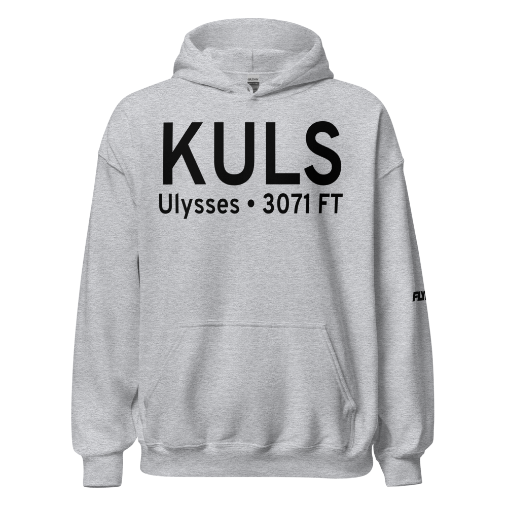 Ulysses Airport (KULS) ICAO Hoodie Sweatshirt 