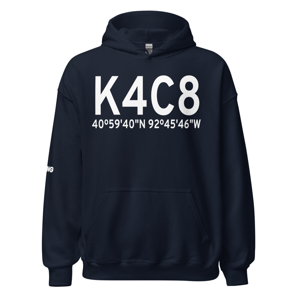 Albia Municipal Airport (K4C8) ICAO Hoodie Sweatshirt 