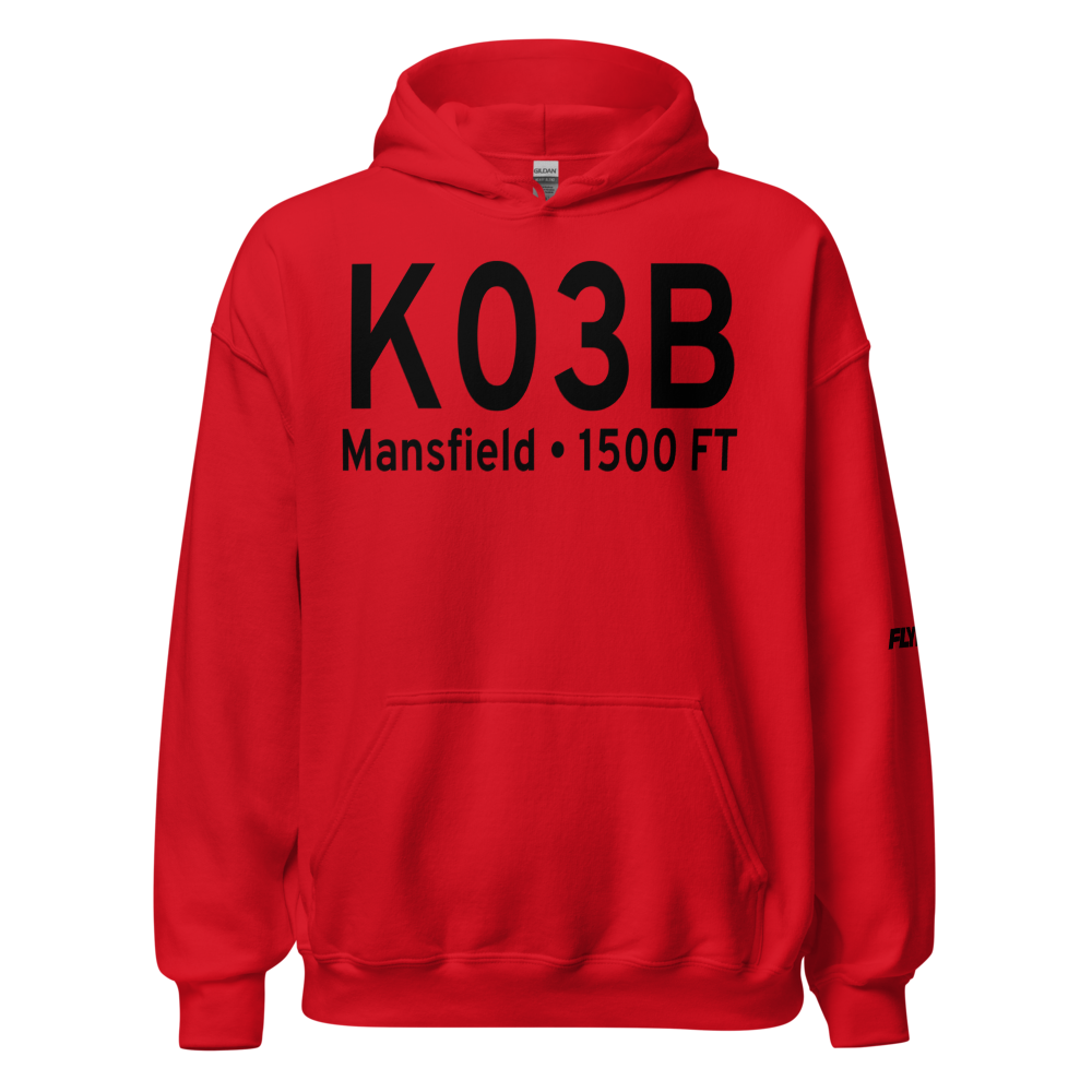 Mansfield Municipal Airport (K03B) ICAO Hoodie Sweatshirt 