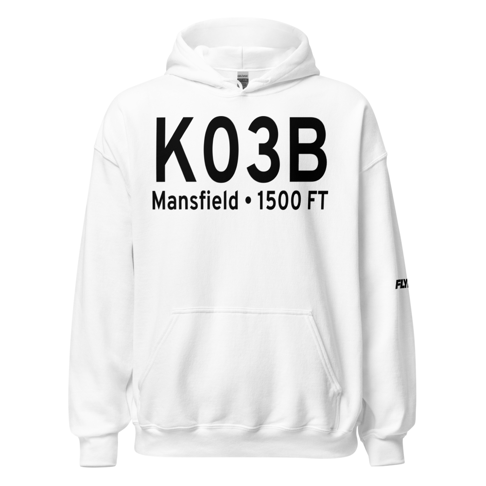 Mansfield Municipal Airport (K03B) ICAO Hoodie Sweatshirt 