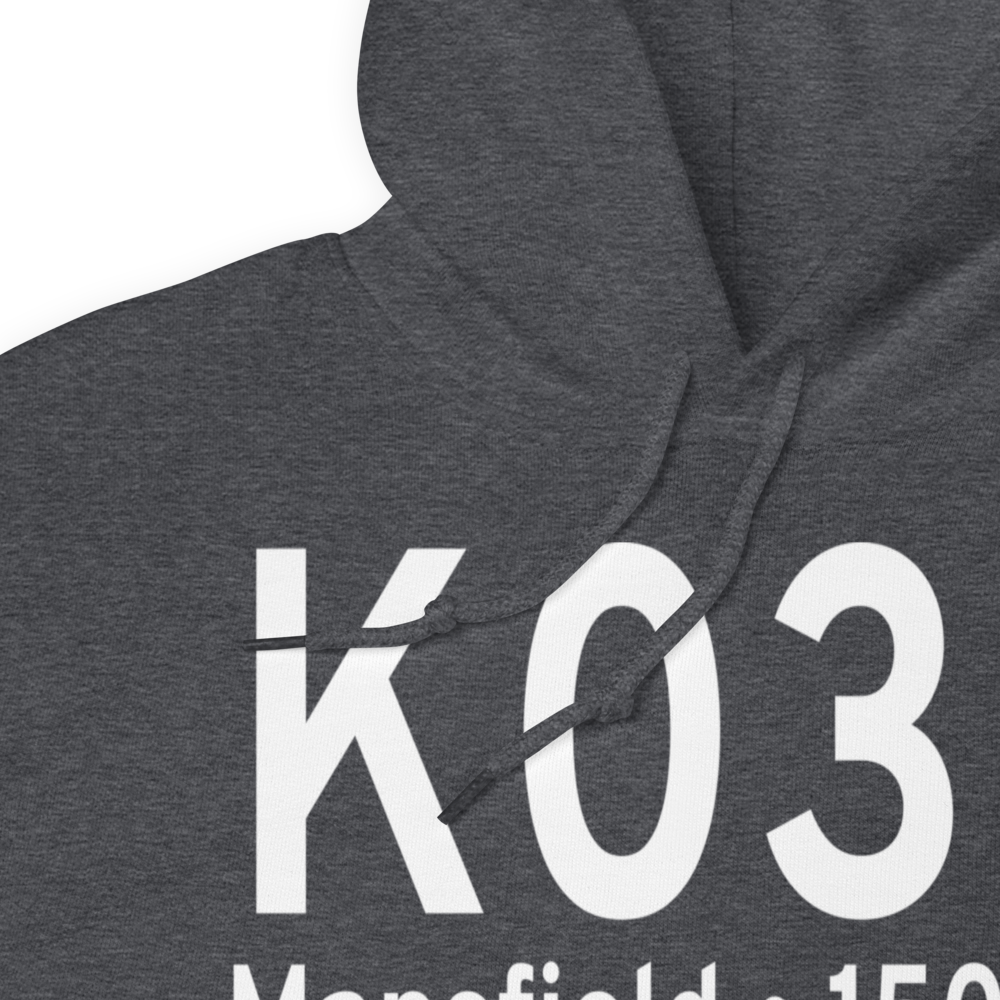 Mansfield Municipal Airport (K03B) ICAO Hoodie Sweatshirt 