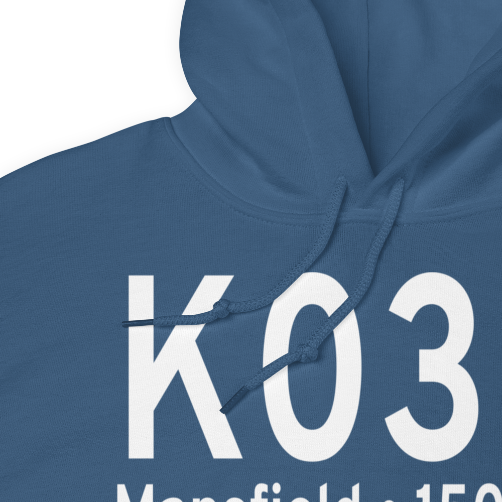 Mansfield Municipal Airport (K03B) ICAO Hoodie Sweatshirt 
