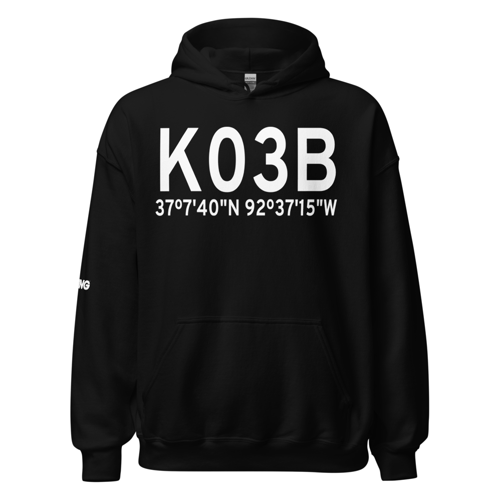 Mansfield Municipal Airport (K03B) ICAO Hoodie Sweatshirt 