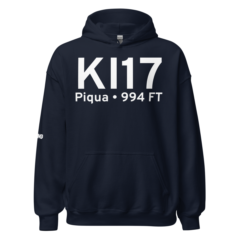 Piqua Airport-Hartzell Field (KI17) ICAO Hoodie Sweatshirt 
