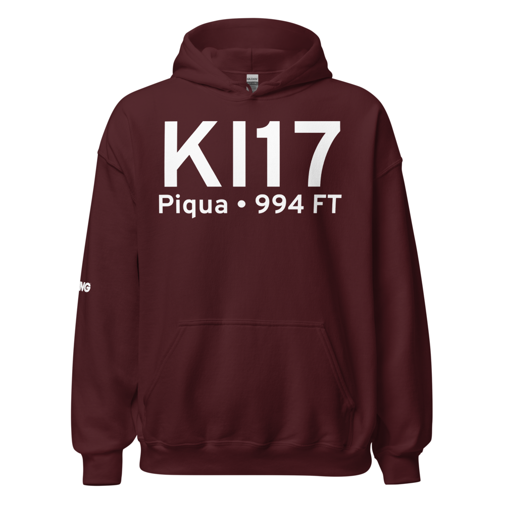 Piqua Airport-Hartzell Field (KI17) ICAO Hoodie Sweatshirt 