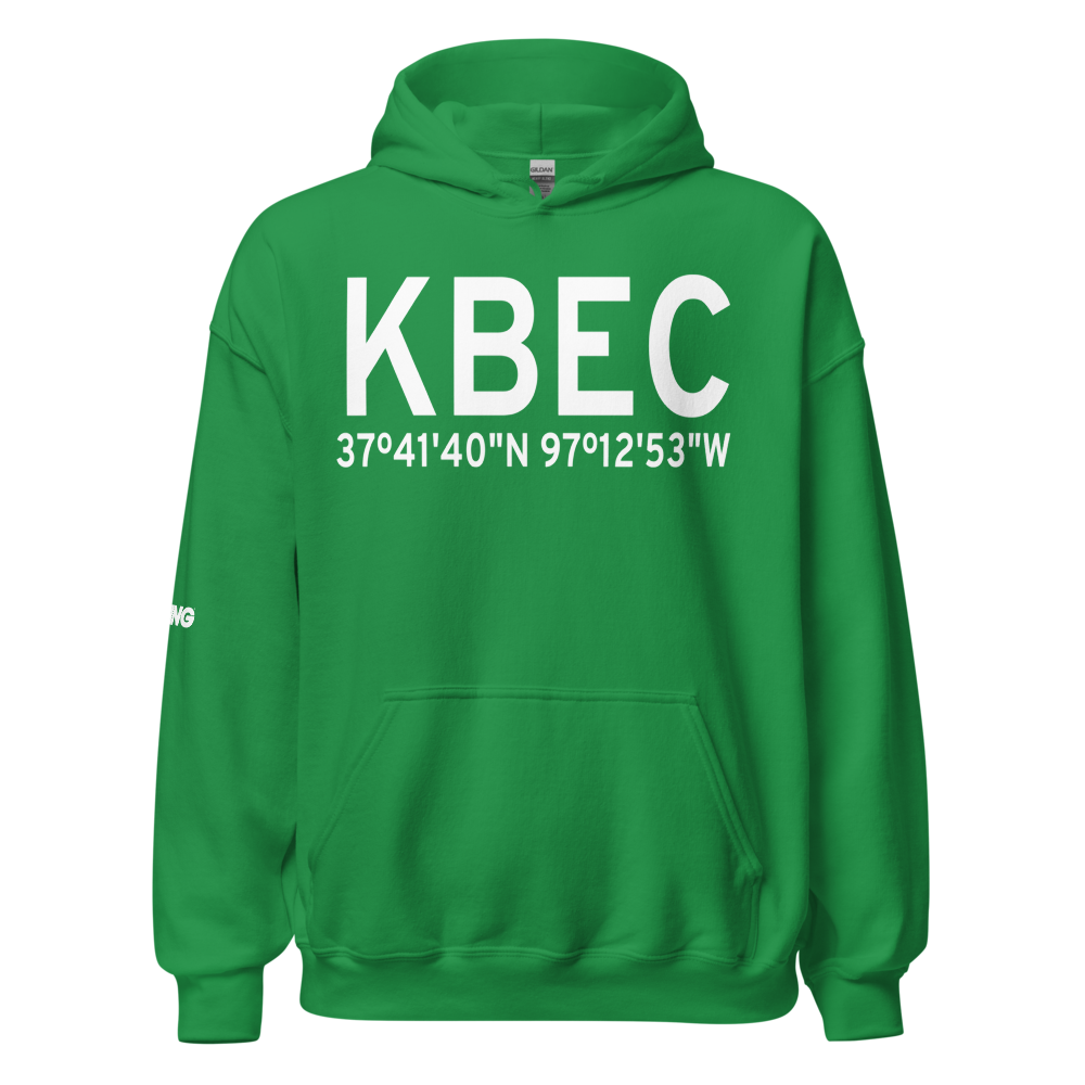 Beech Factory Airport (KBEC) ICAO Hoodie Sweatshirt 