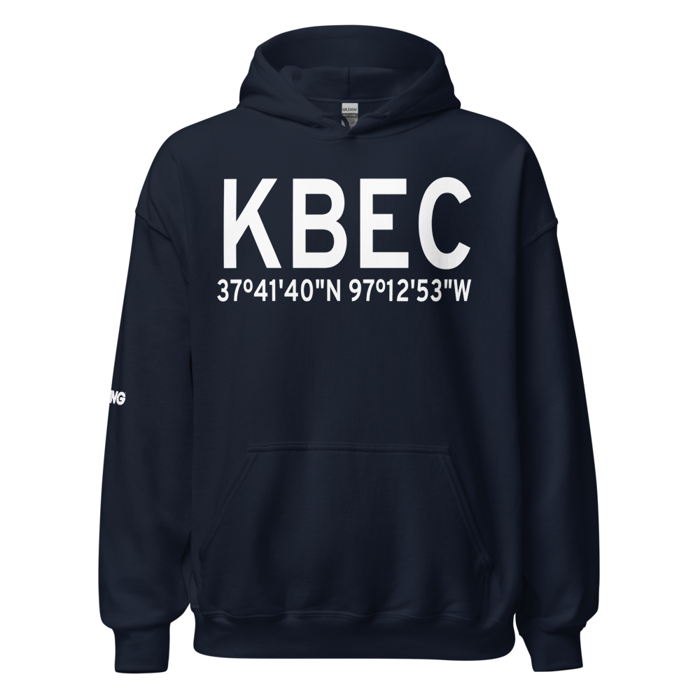 Beech Factory Airport (KBEC) ICAO Hoodie Sweatshirt 