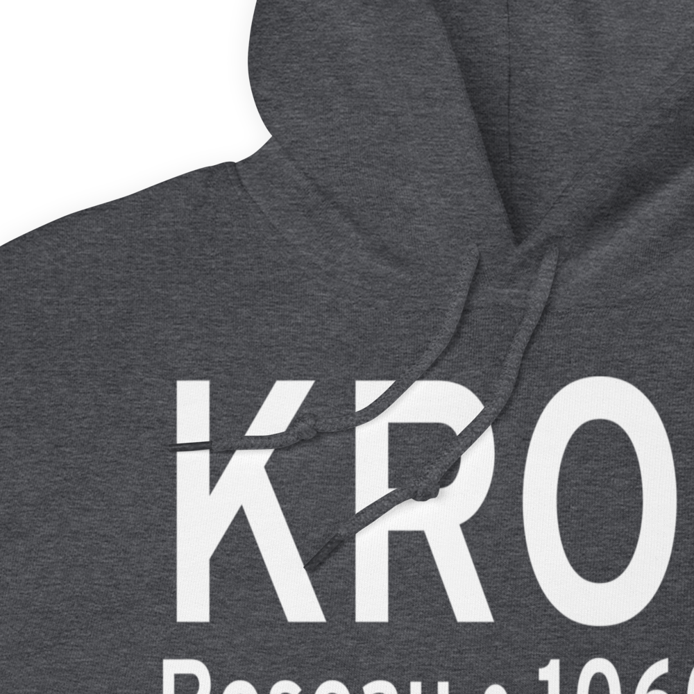 Roseau Municipal Rudy Billberg Field (KROX) ICAO Hoodie Sweatshirt 
