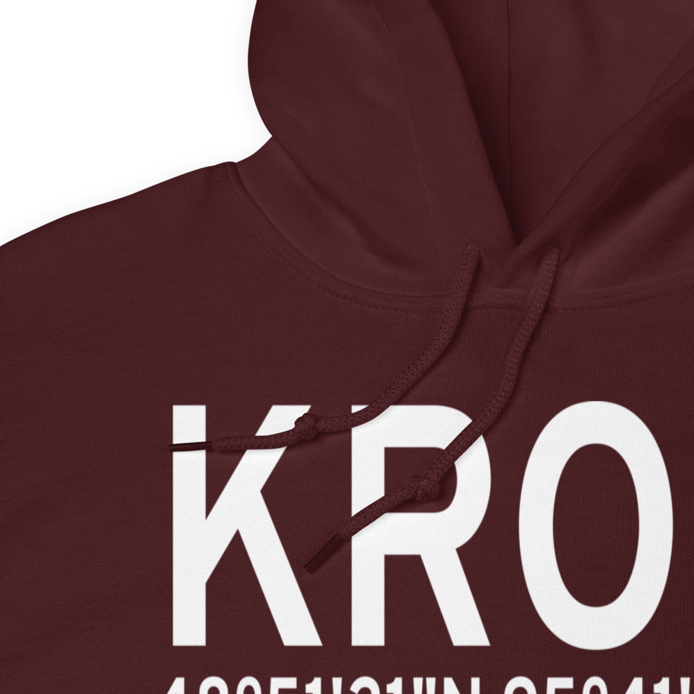 Roseau Municipal Rudy Billberg Field (KROX) ICAO Hoodie Sweatshirt 
