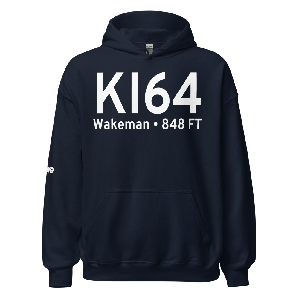 Wakeman Airport (KI64) ICAO Hoodie Sweatshirt 