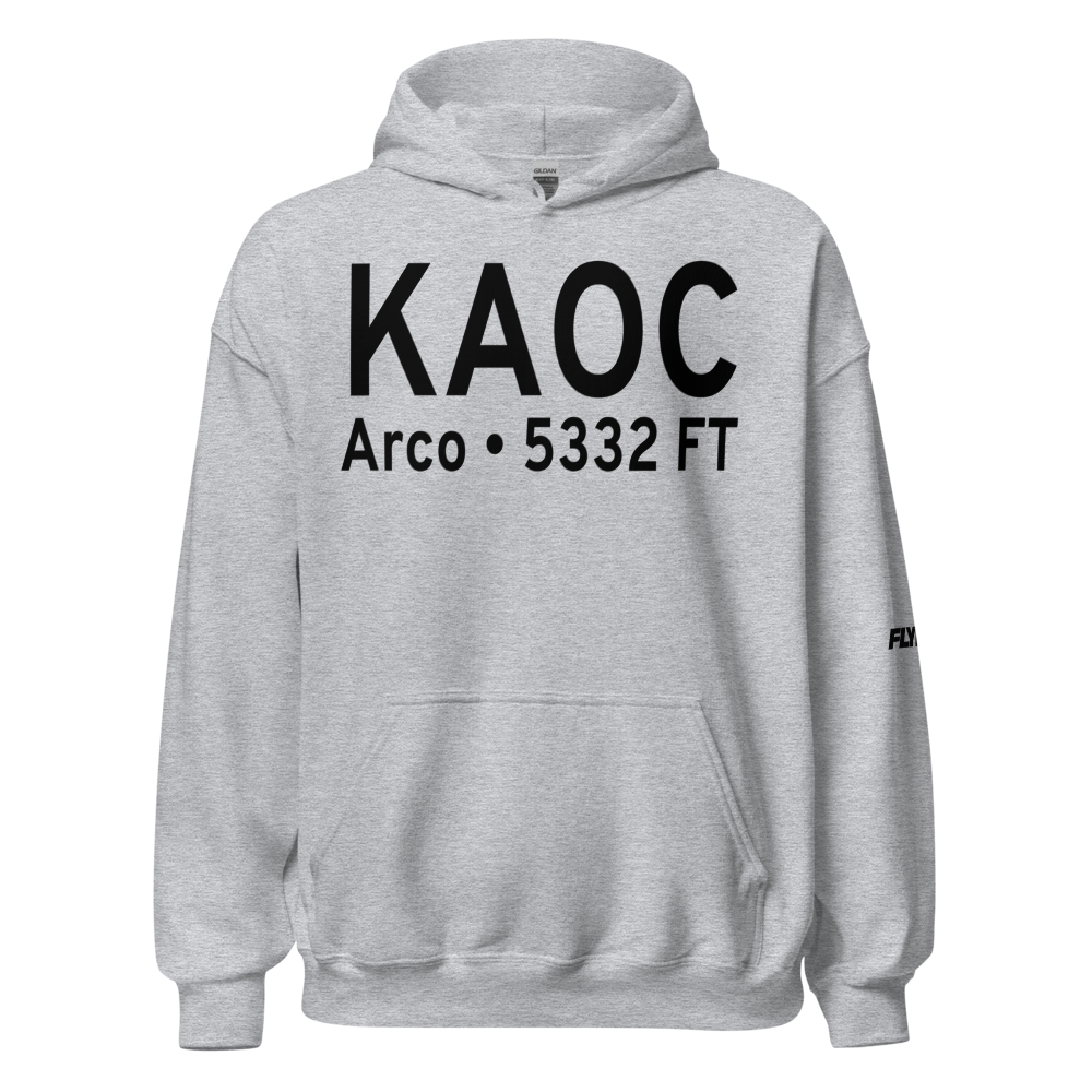 Arco Butte County Airport (KAOC) ICAO Hoodie Sweatshirt 