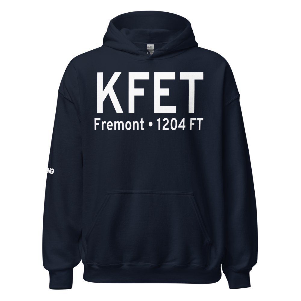 Fremont Municipal Airport (KFET) ICAO Hoodie Sweatshirt 