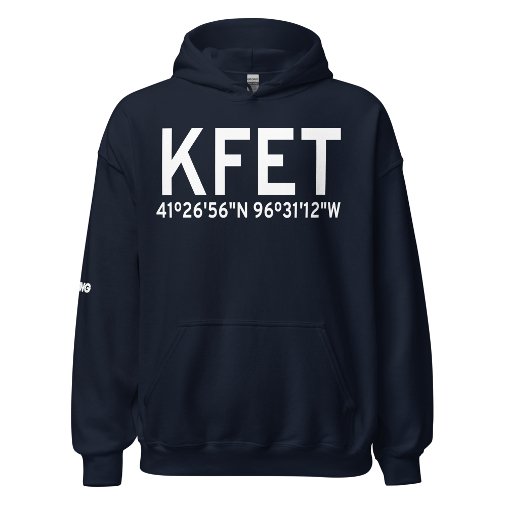 Fremont Municipal Airport (KFET) ICAO Hoodie Sweatshirt 
