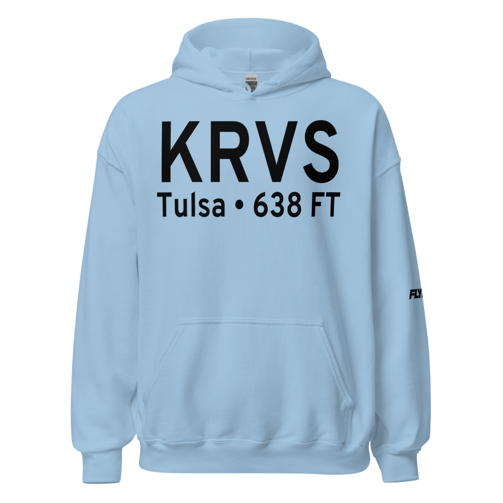 Richard Lloyd Jones Jr Airport (KRVS) ICAO Hoodie Sweatshirt 
