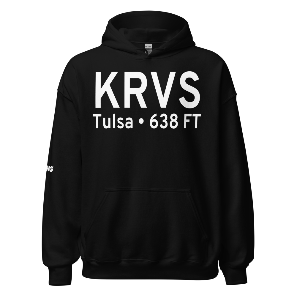 Richard Lloyd Jones Jr Airport (KRVS) ICAO Hoodie Sweatshirt 