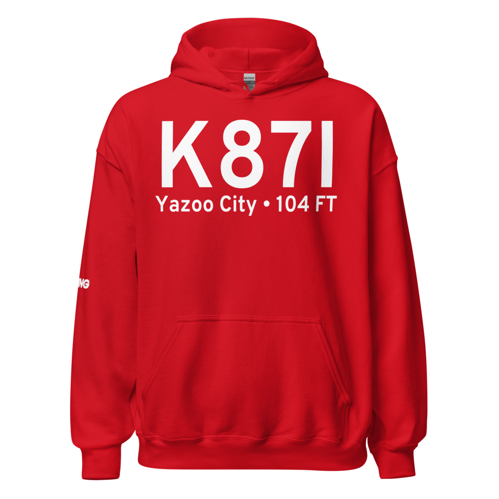 Yazoo County Airport (K87I) ICAO Hoodie Sweatshirt 