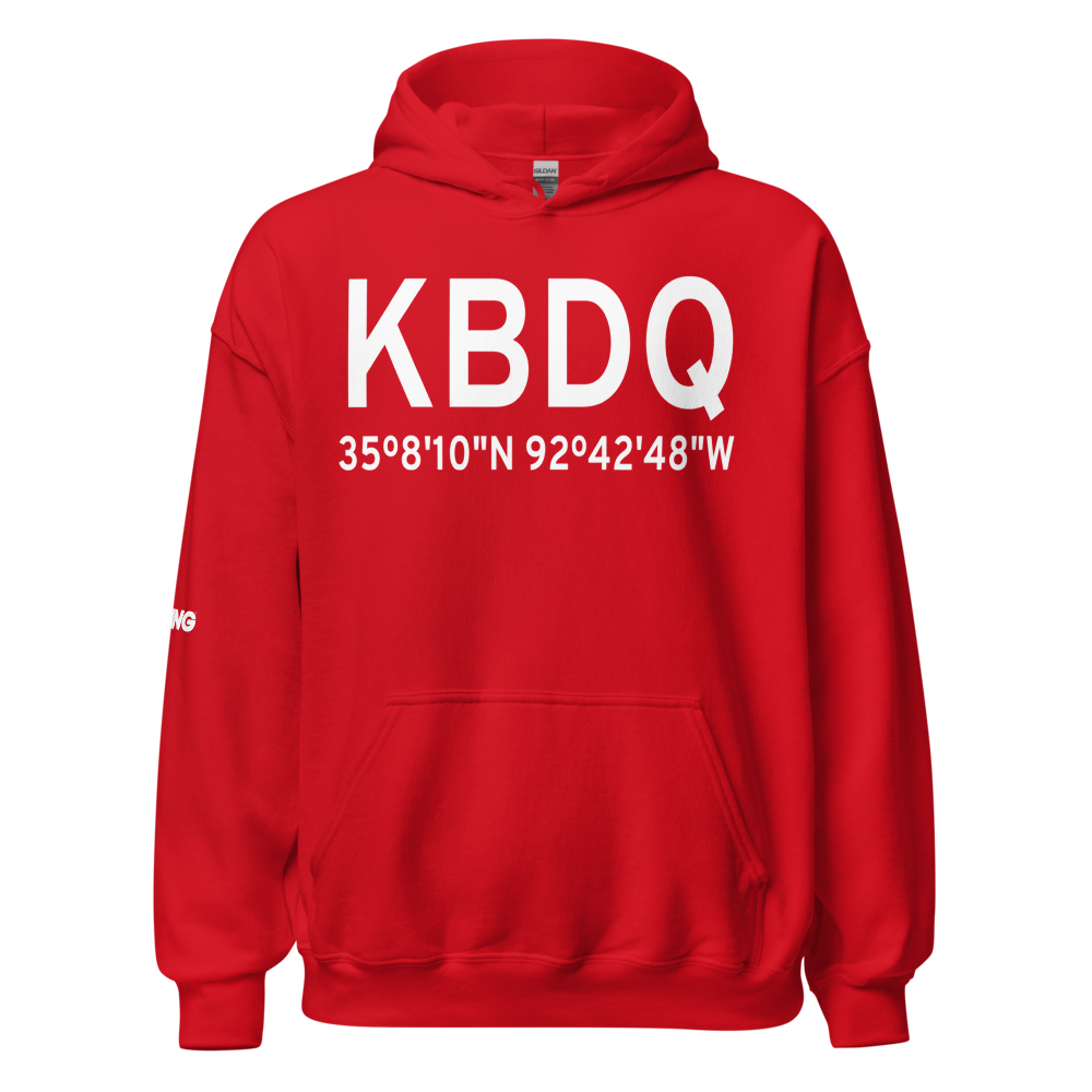 Morrilton Municipal Airport (KBDQ) ICAO Hoodie Sweatshirt 