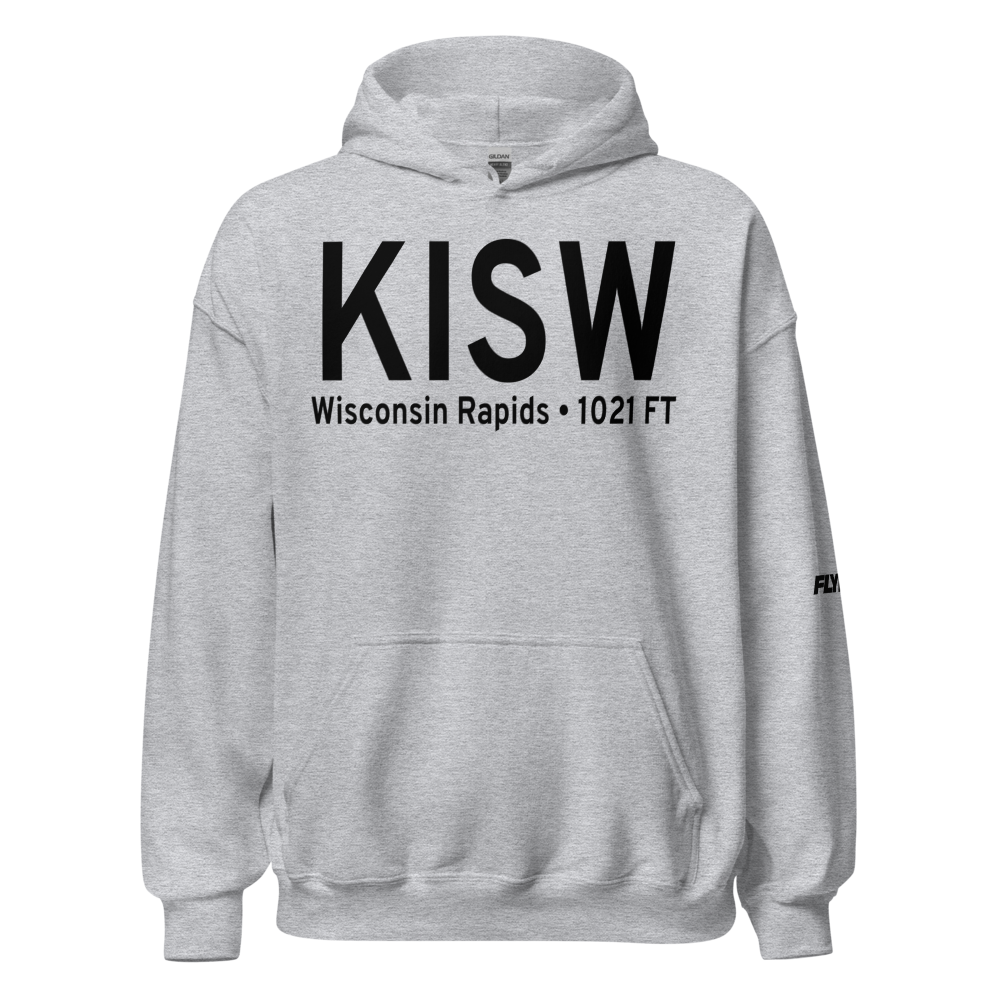 Alexander Field South Wood County Airport (KISW) ICAO Hoodie Sweatshirt 