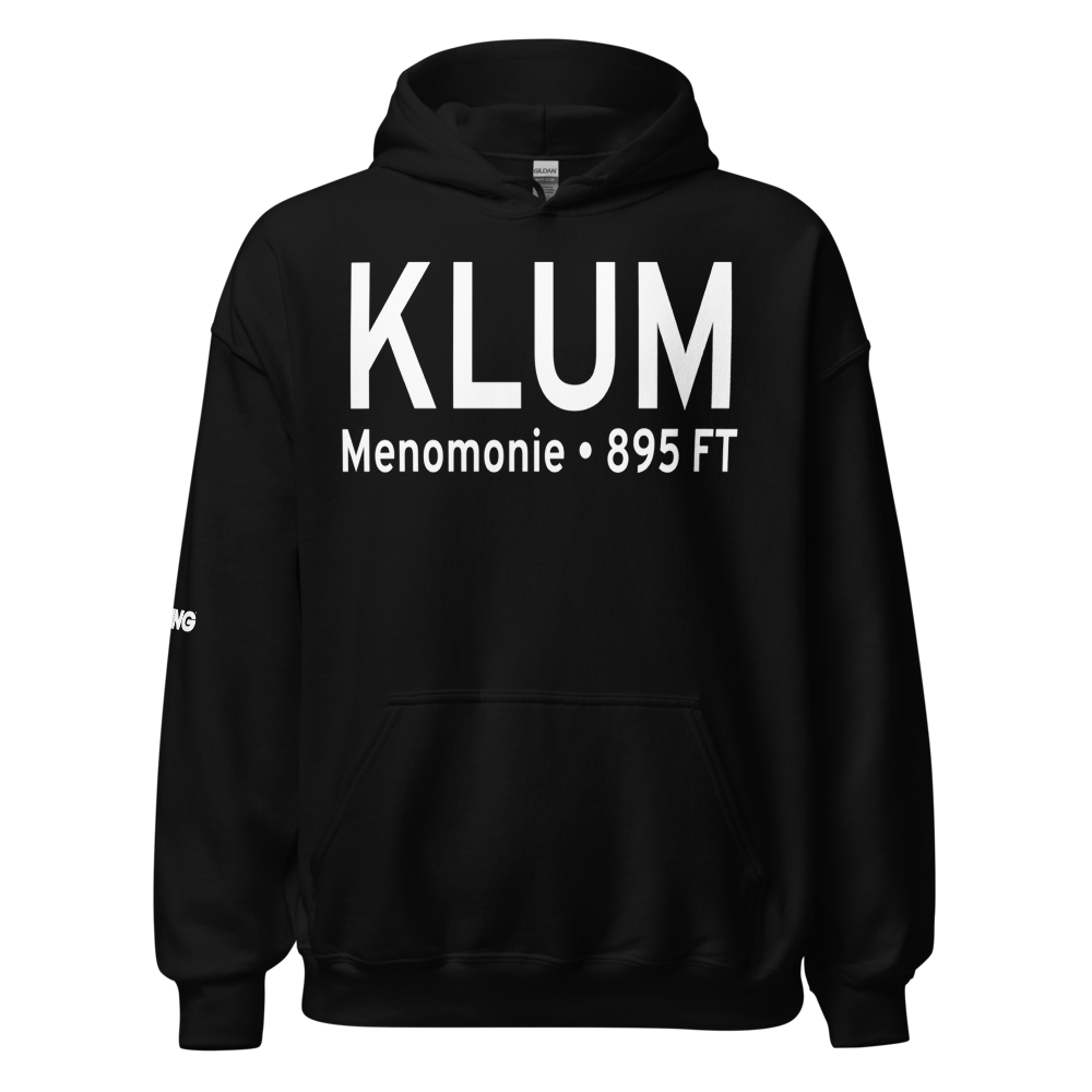 Menomonie Municipal Score Field (KLUM) ICAO Hoodie Sweatshirt 
