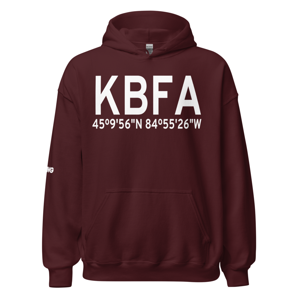 Boyne Mountain Airport (KBFA) ICAO Hoodie Sweatshirt 