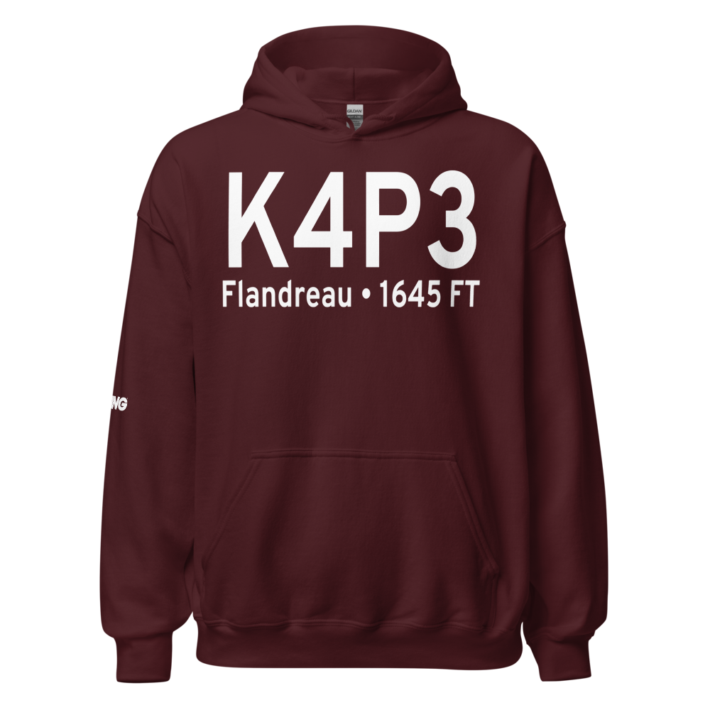 Flandreau Municipal Airport (K4P3) ICAO Hoodie Sweatshirt 