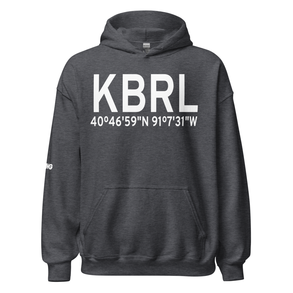 Southeast Iowa Regional Airport (KBRL) ICAO Hoodie Sweatshirt 