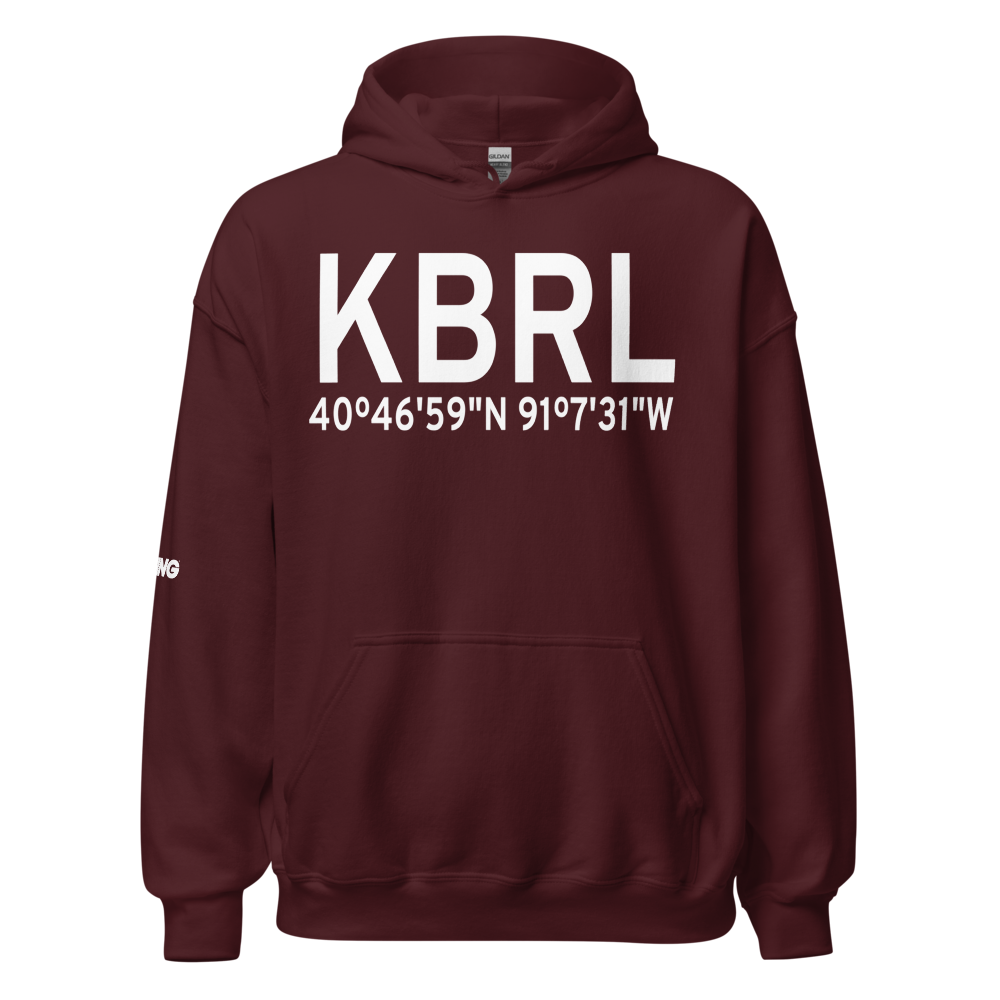Southeast Iowa Regional Airport (KBRL) ICAO Hoodie Sweatshirt 