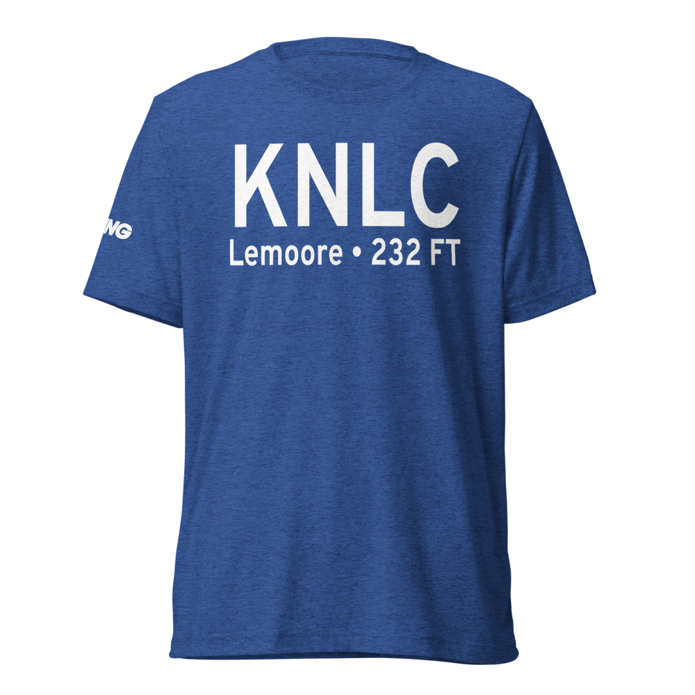 Lemoore Naval Air Station (Reeves Field) Airport (KNLC) ICAO Tri-blend T-Shirt 