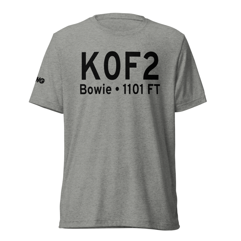 Bowie Municipal Airport (K0F2) ICAO Tri-blend T-Shirt 