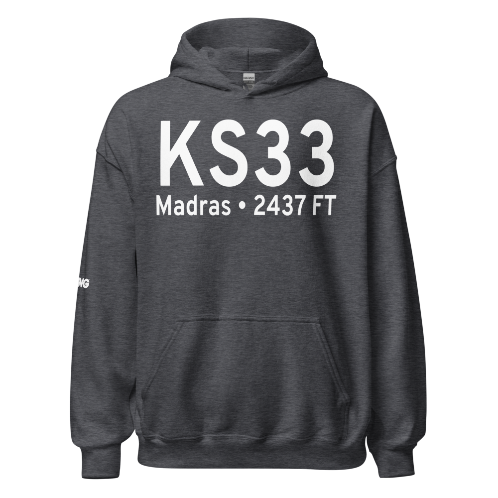 Madras Municipal Airport (KS33) ICAO Hoodie Sweatshirt 