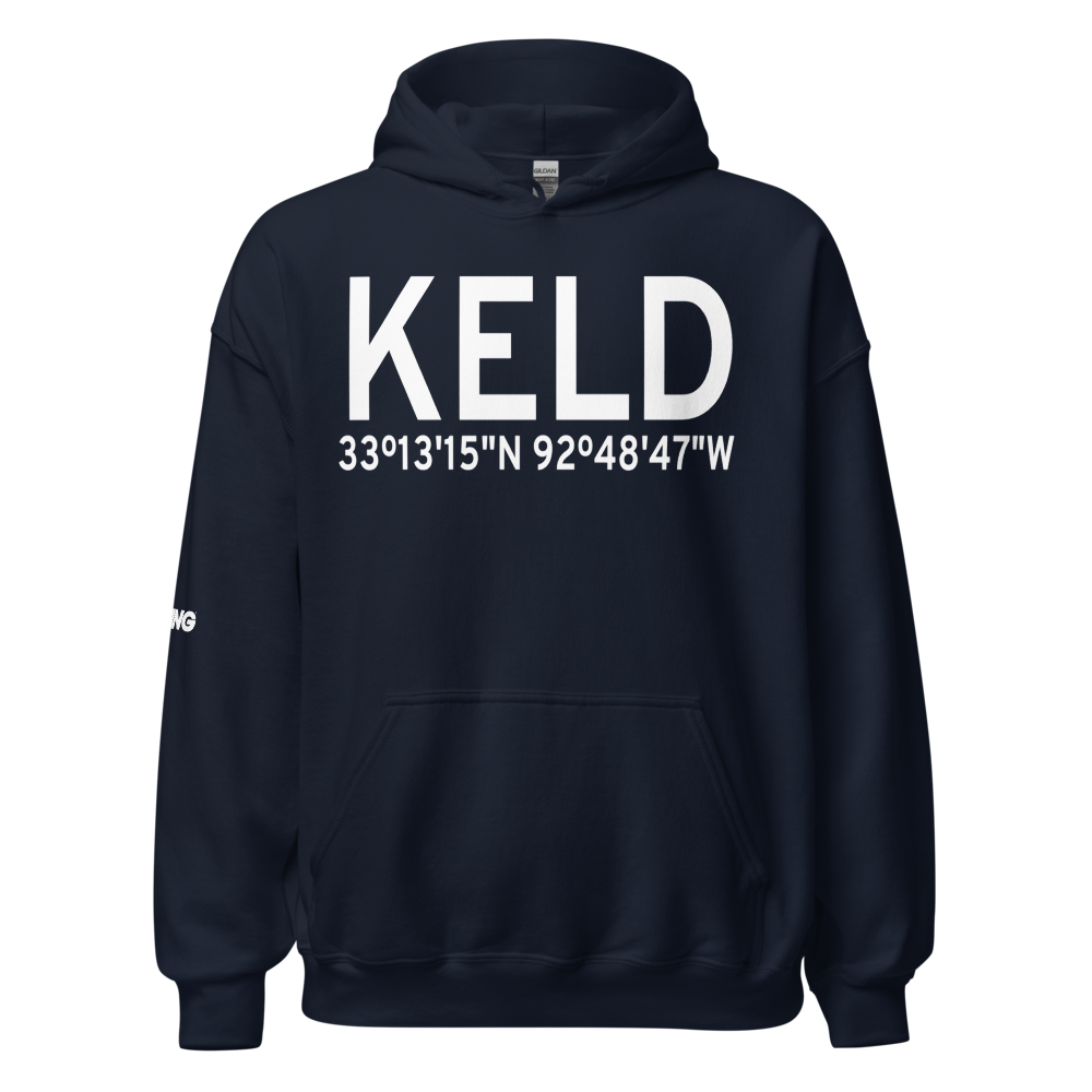 South Arkansas Regional At Goodwin Field (KELD) ICAO Hoodie Sweatshirt 