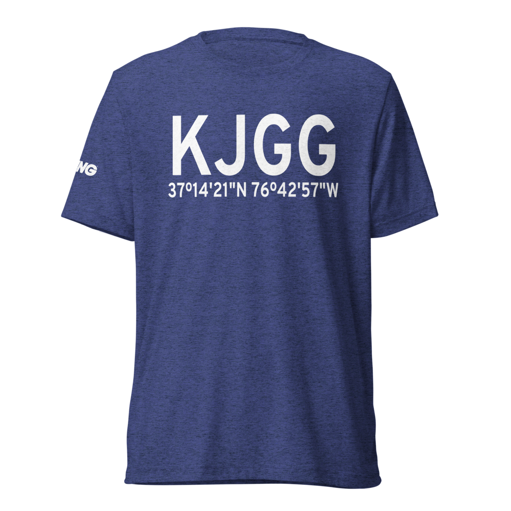 Williamsburg Jamestown Airport (KJGG) ICAO Tri-blend T-Shirt 