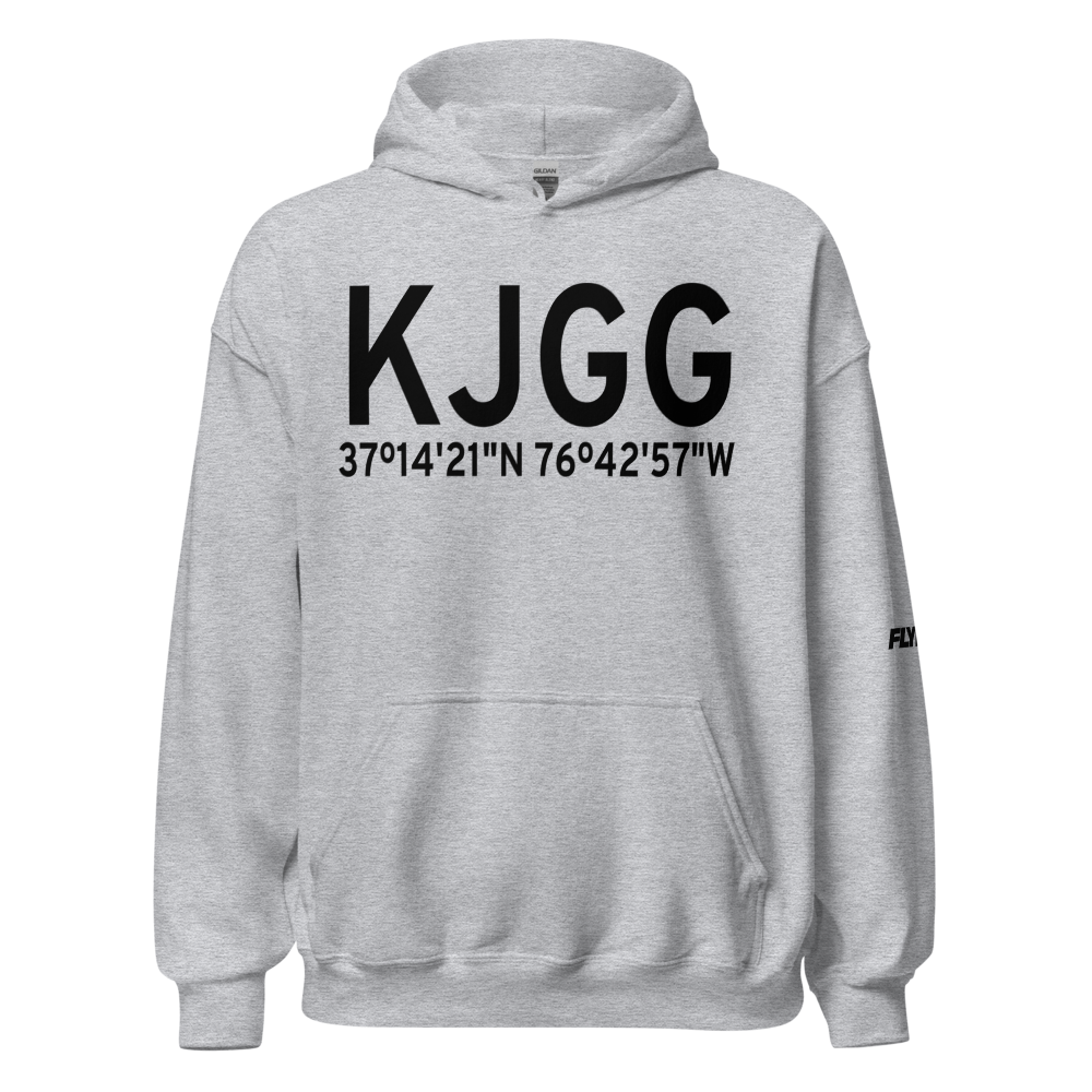 Williamsburg Jamestown Airport (KJGG) ICAO Hoodie Sweatshirt 