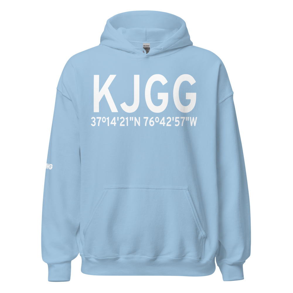 Williamsburg Jamestown Airport (KJGG) ICAO Hoodie Sweatshirt 