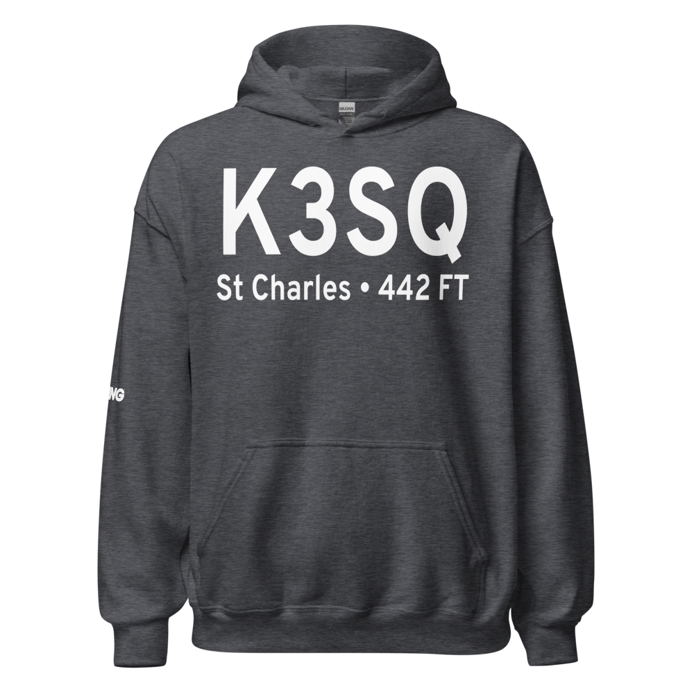 St Charles Airport (K3SQ) ICAO Hoodie Sweatshirt 