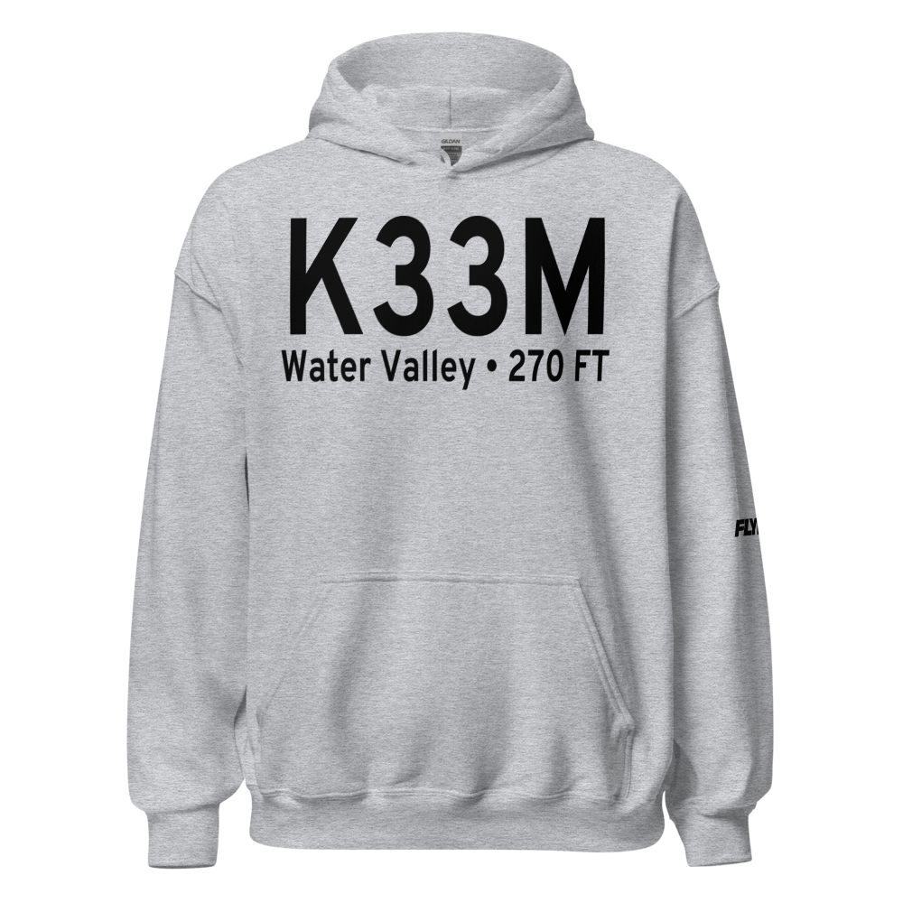 Water Valley Municipal Airport (K33M) ICAO Hoodie Sweatshirt 