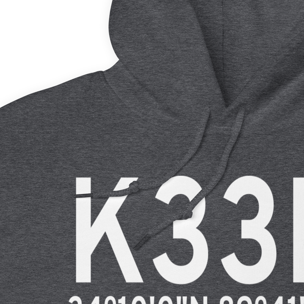 Water Valley Municipal Airport (K33M) ICAO Hoodie Sweatshirt 