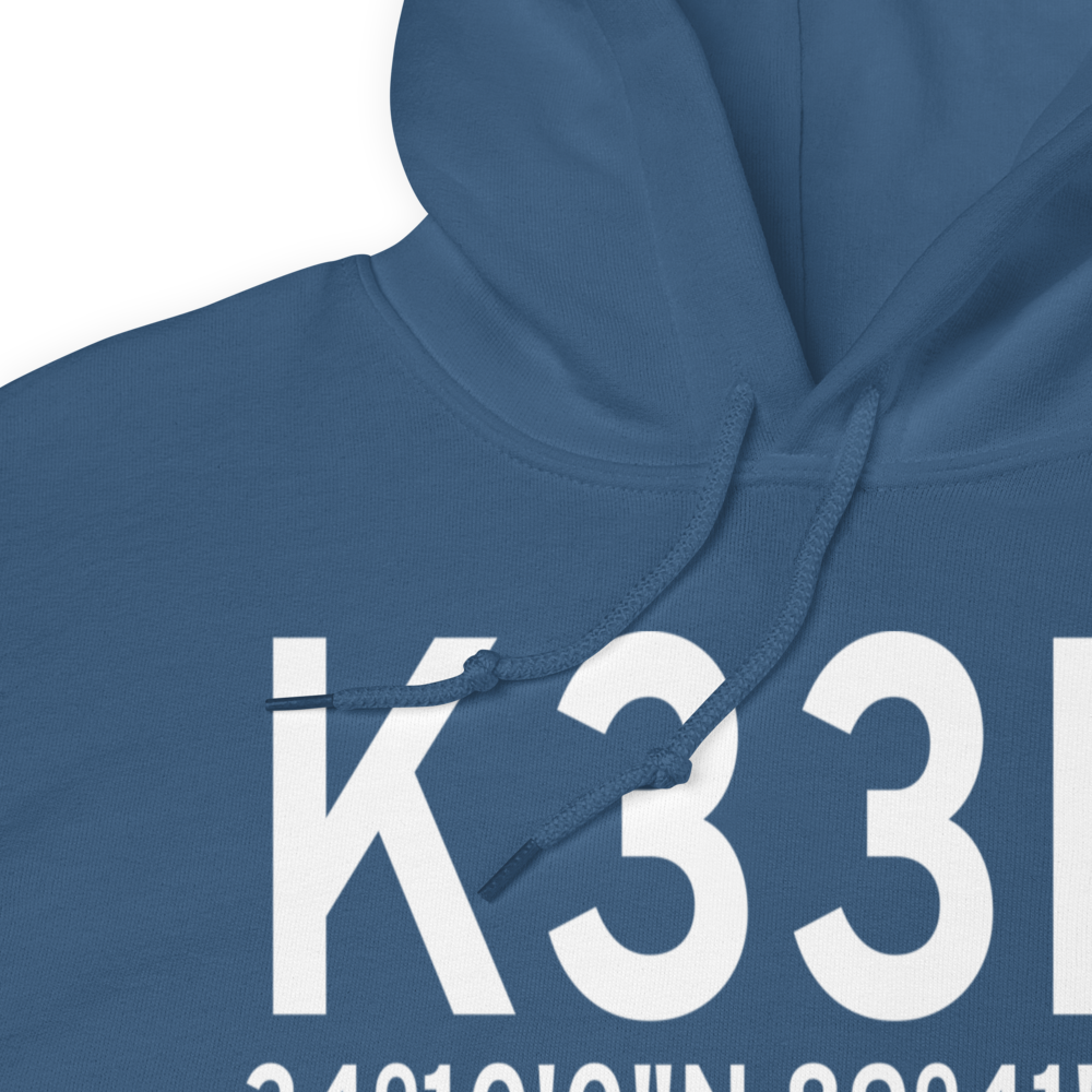 Water Valley Municipal Airport (K33M) ICAO Hoodie Sweatshirt 