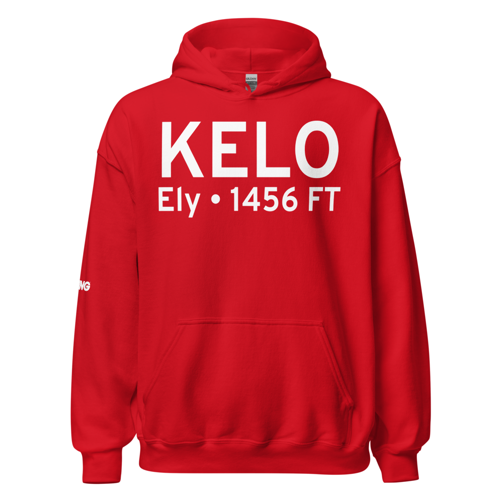 Ely Municipal Airport (KELO) ICAO Hoodie Sweatshirt 