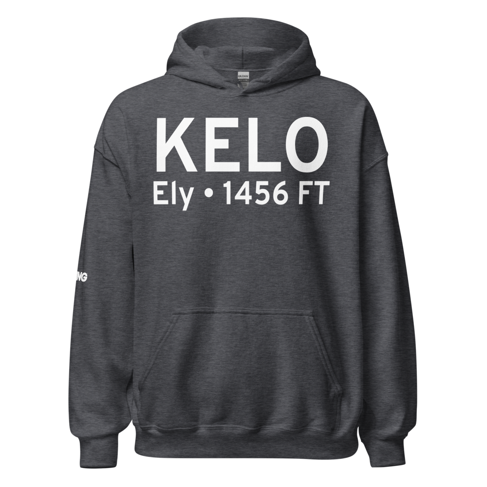 Ely Municipal Airport (KELO) ICAO Hoodie Sweatshirt 