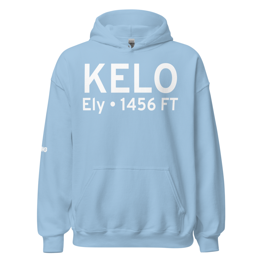 Ely Municipal Airport (KELO) ICAO Hoodie Sweatshirt 