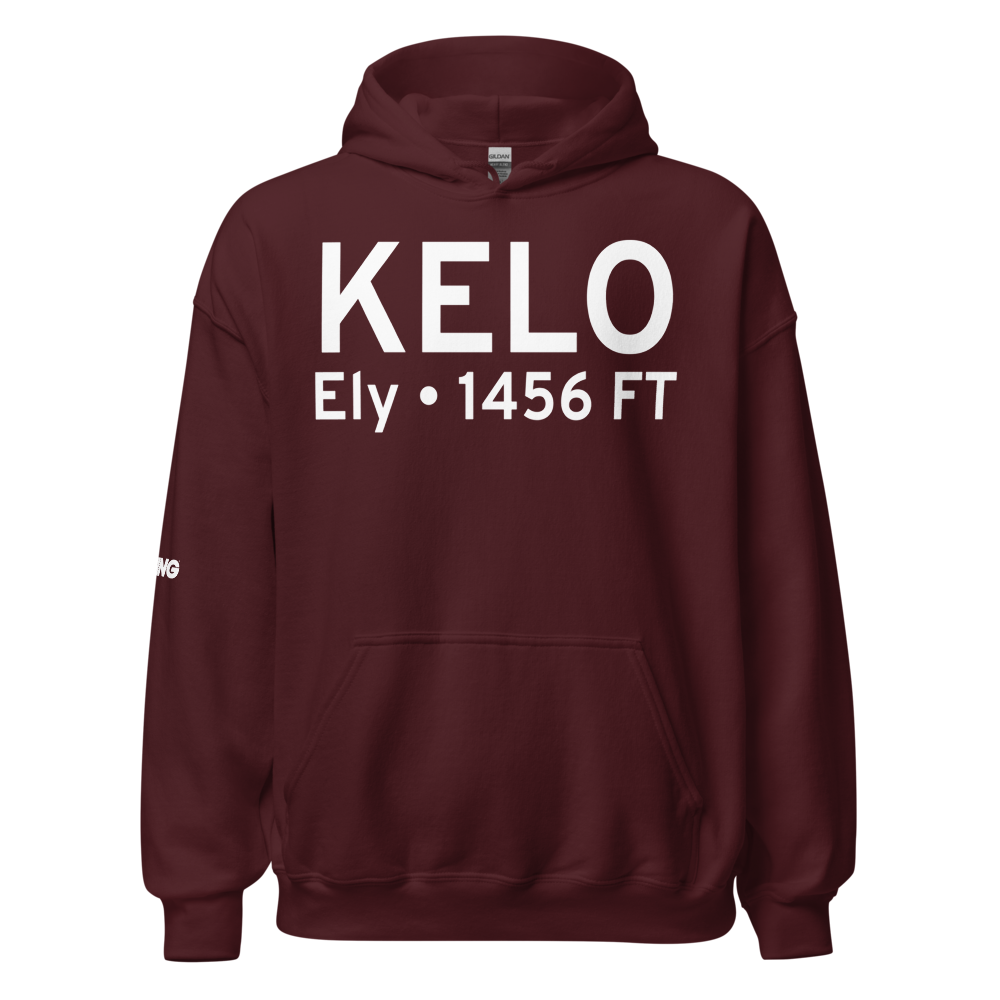Ely Municipal Airport (KELO) ICAO Hoodie Sweatshirt 